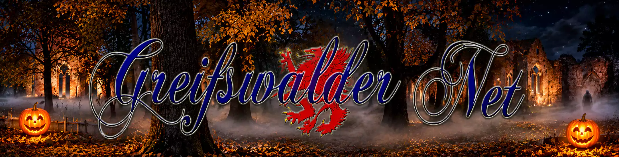 Herbst Klosterruine Nacht